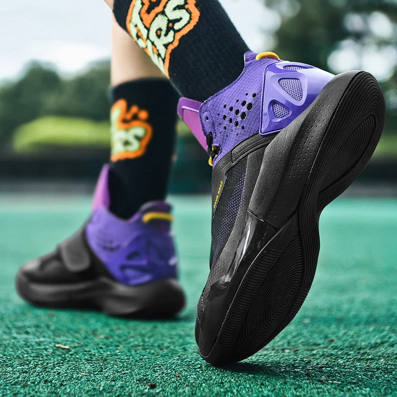 Professional Basketball Training Shoes Outdoor Training Sneakers Men's Wear-resistant Basketball Shoes Men's High-Top Sneakers