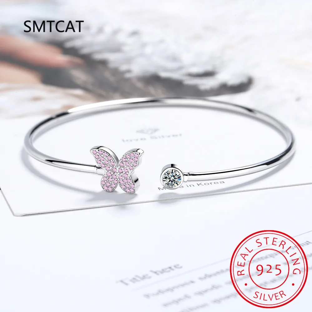 Изысканный браслет-манжета с бабочкой ободок из муассанита регулируемые