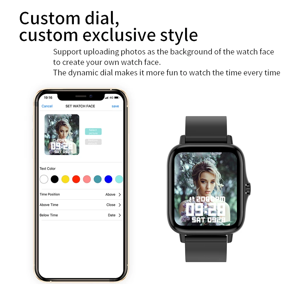 T42 Smart Watch For Men Women Digital Watches 1.7 Inch Smartwatch Blood Pressure Health Monitor Clock Music Call for Android IOS