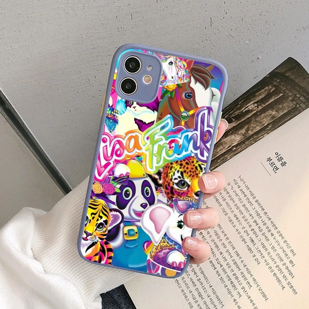 Фото Чехол для телефона Lisa Frank Art для iPhone 14, 11, 12, 13, Mini Pro Max 8, 7 Plus X XR XS MAX, полупрозрачный матовый чехол №3