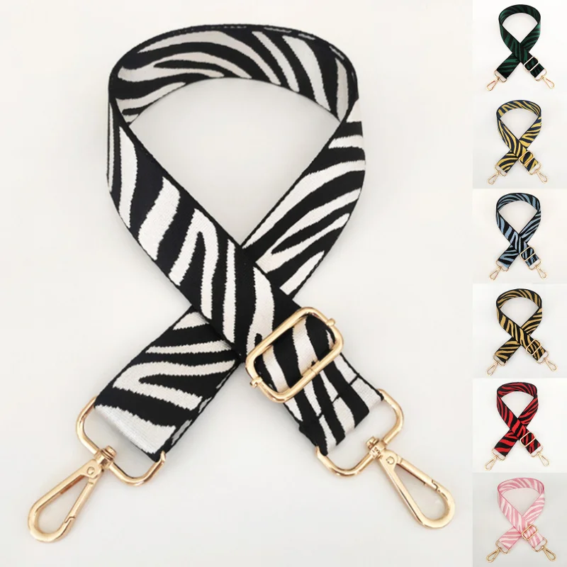 

Crossbody Nylon Bag Strap Adjustable DIY Handbags Strap Women Nylon Zebra-Stripe Shoulder Luggage Bag Handles Accessories