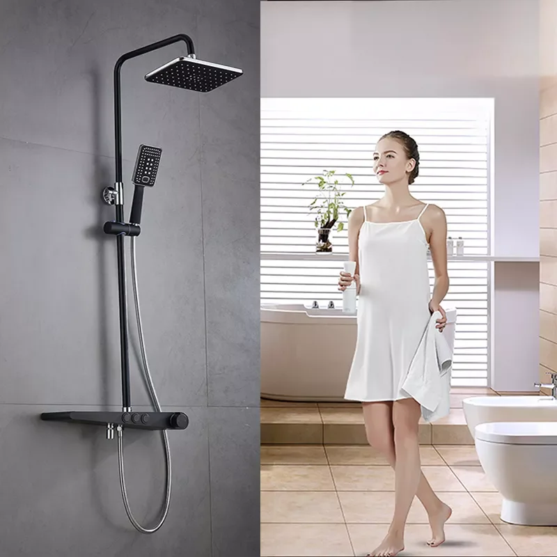 

Bathroom Shower Set Mixer Black Bathroom Shower Faucet Bathtub Faucet Sets Shower Taps Shower Head Wall Mixer Torneira Tap