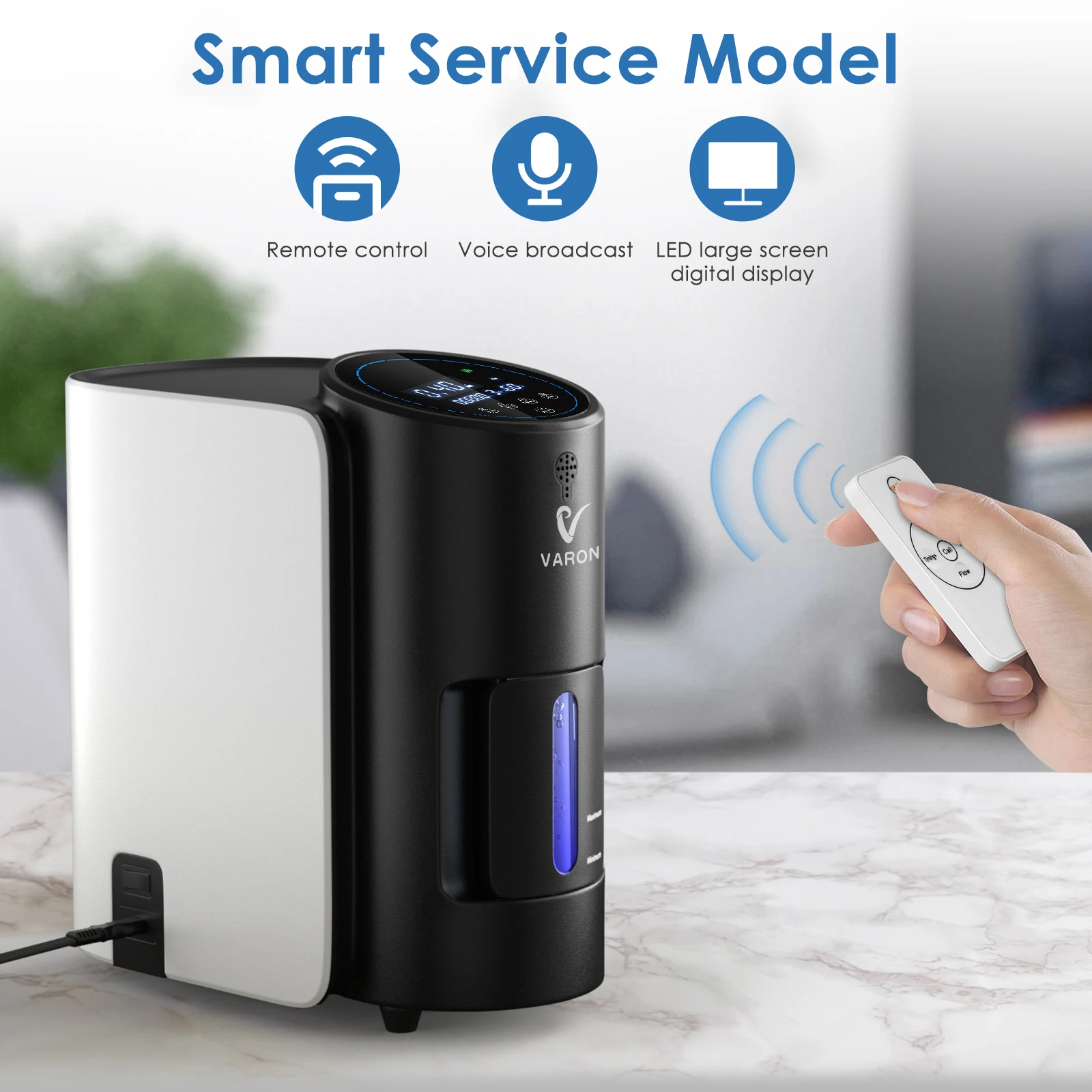 

VARON 1-7L Oxygen Concentrator 93% High Concentration Medical Oxygen Generator Home Travel Health Care Equipment 110V 220V