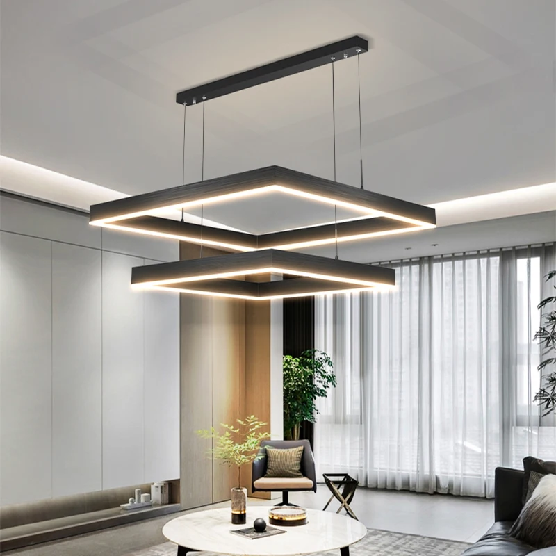 

Modern High End LED Ceiling Chandelier Living Room Concise Pendent Lamp Dining Room Square Lamps LED Ceiling Living Room Lights