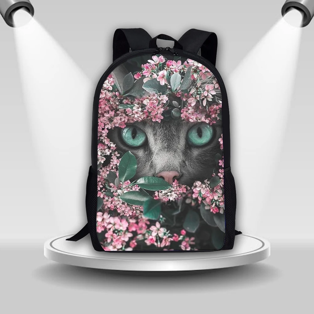 

Повседневный женский рюкзак с милым котом Coloranimal Forest, вместительный Восстанавливающий эффект для девушек 17 дюймов, летняя дышащая дорожная сумка, Молодежная школьная сумка