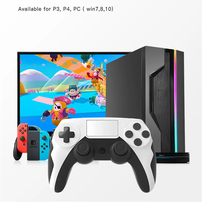 Najtaniej Bezprzewodowy Kontroler PS4 Gamepad Bluetooth Joystick Z 6 Osiami Na Konsolę PS4 PS3 PC Win 7 8 10 Podwójna Wibracja Bez Opóźnień