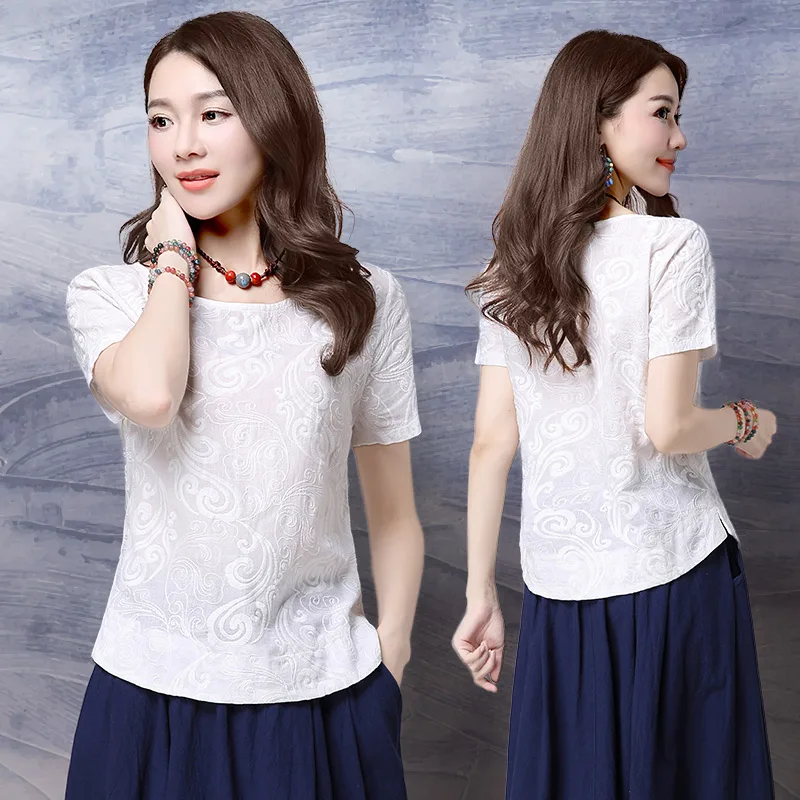 

Women's style foreign leisure sleeves 2022 end high- latest short Blue