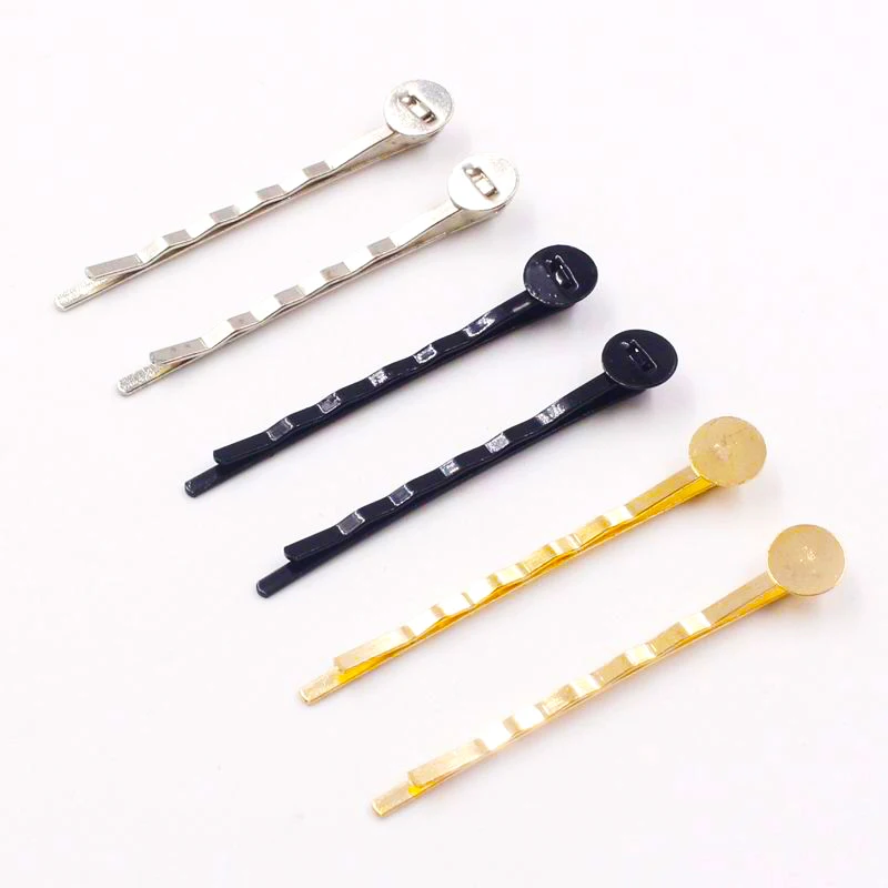 

20pcs/lot Hairpin Base for Jewelry Making Diy Hair Accessories Wave Hair Clips with Tray Handmade Girls Bangs Side Clip Material