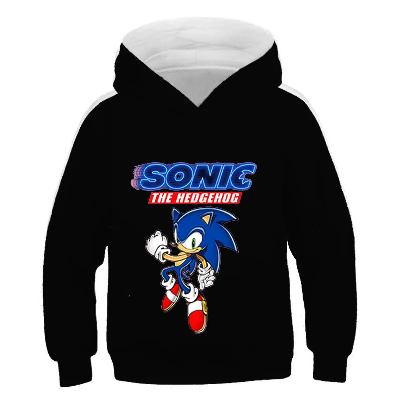 

4-14Years Old Kids Sonics Hoodie Cartoon Design Children's Clothes Autumn Baby Sweater Printed Super Sonics Girls Pullover Boys