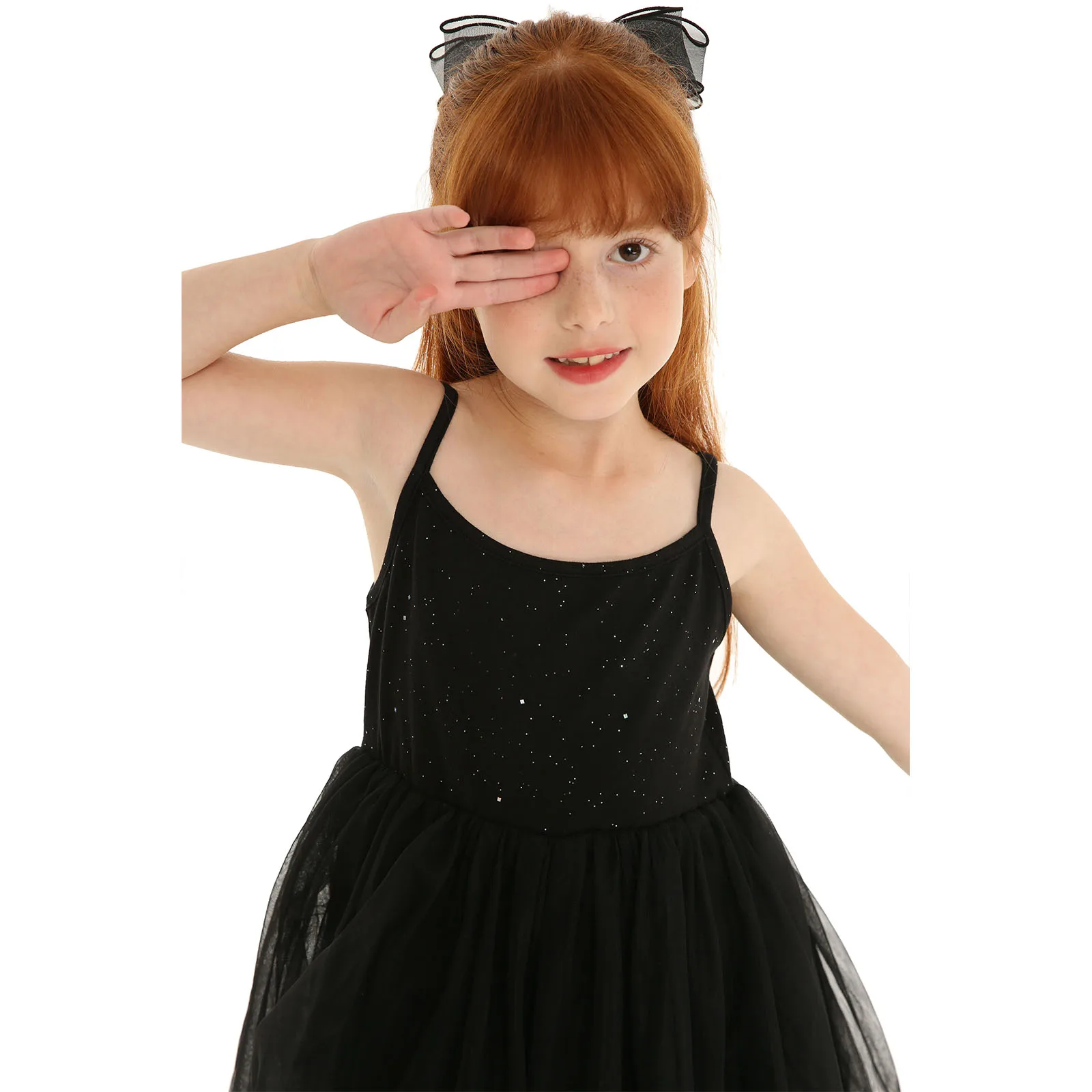 Платье-пачка для девочек без рукавов на тонких бретельках