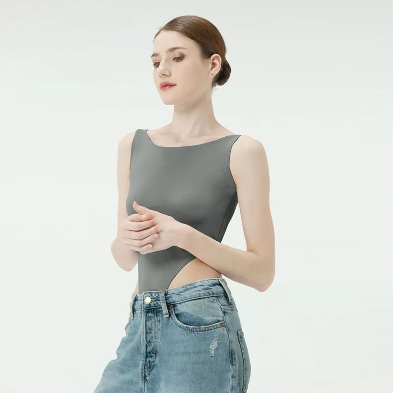 Женский танцевальный комбинезон без рукавов с высокой талией