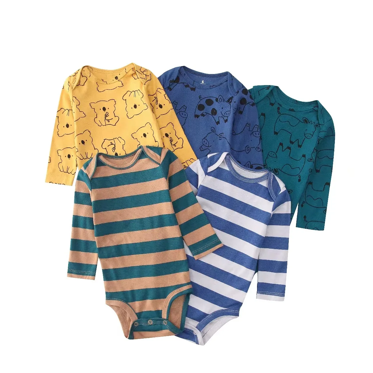 

Children's Spring&Autumn Long-sleeved Baby Crawl Suit Five-piece Baby Onesie Baby Romper Baby Clothes Set Newborn Boy Bodysuits