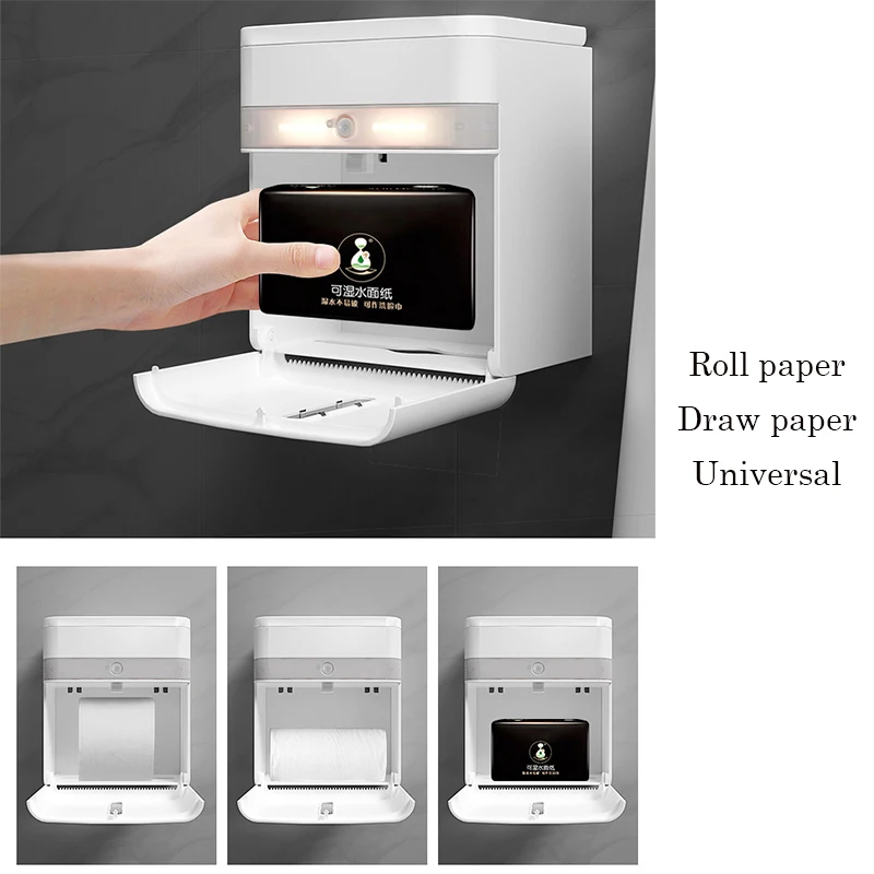 toilet paper holder with induction light bathroom accessories storag rack bathroom shelf for home improvement wall shelf free global shipping