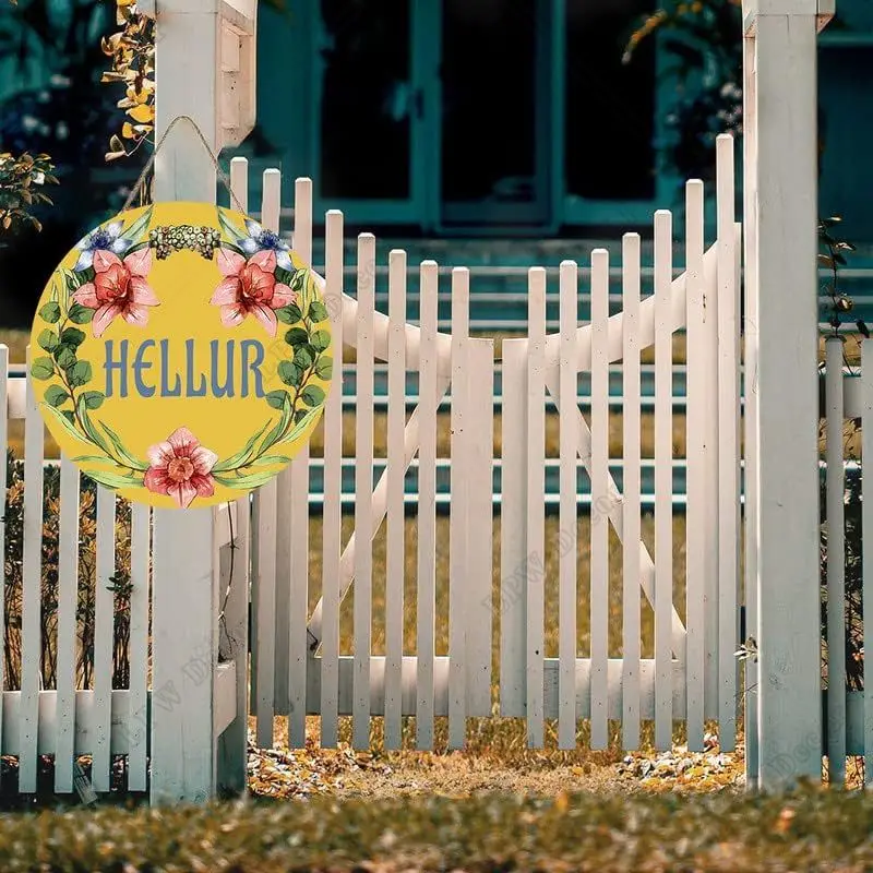 Забавный подвесной знак приветственная дверь крыльцо круглая веранда для дома