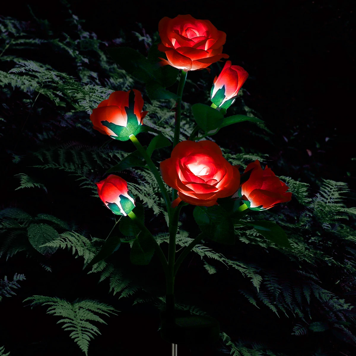 

Solar Powered Rose Flower Ground Plug Solar Light Garden Courtyard Lawn Outdoor Flower LED Decorative Lights Waterproof