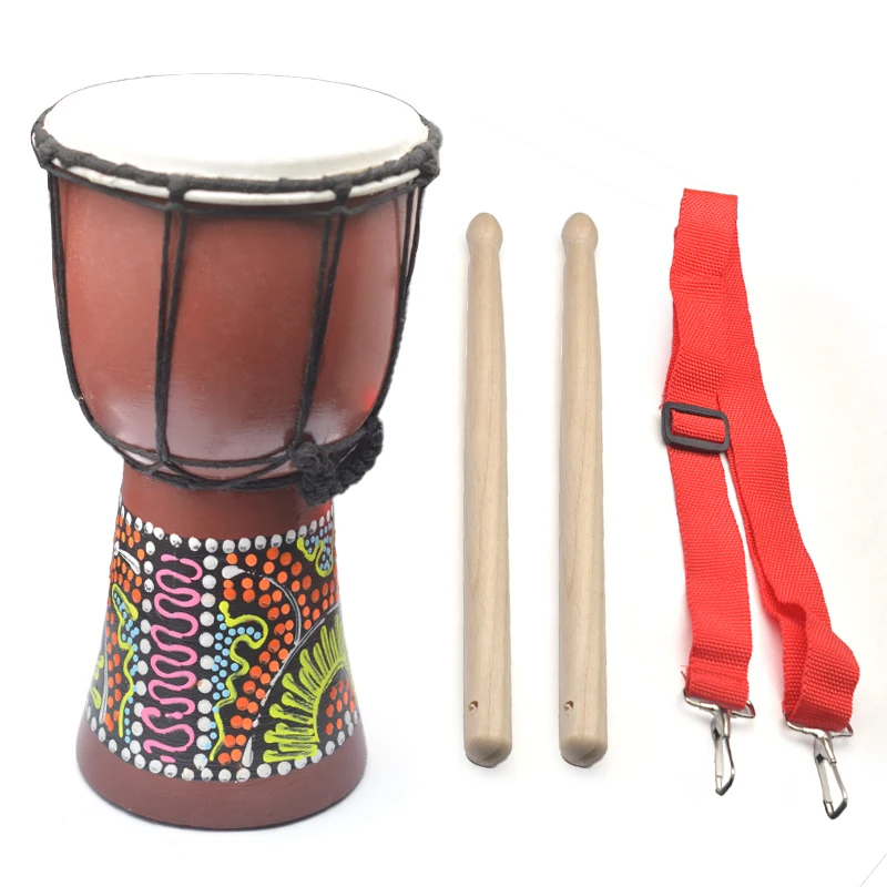 5” African Djembe Percussion Hand Drum For Sale  Wooden Jambe/ Doumbek Drummer with pattern images - 6