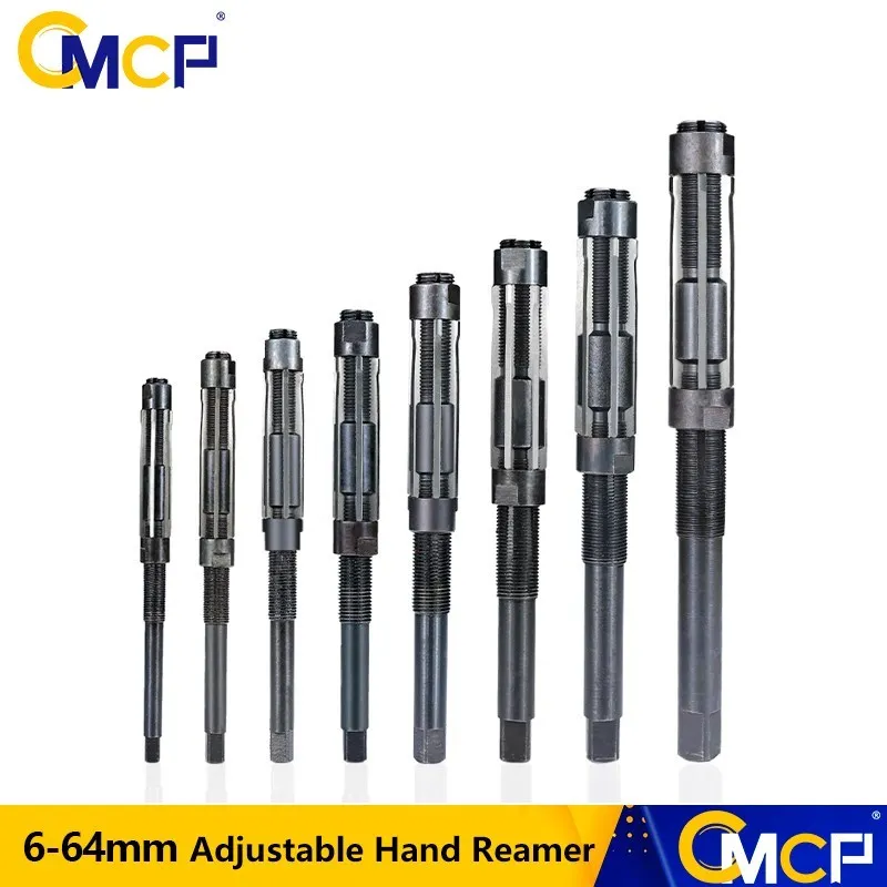 CMCP 6-64mm Adjustable Hand Reamer Machine Cutting Tools 6 7 8 9 10 11 12 13 15 17 19 21 23 26 29 30mm HSS Size Range Reamer