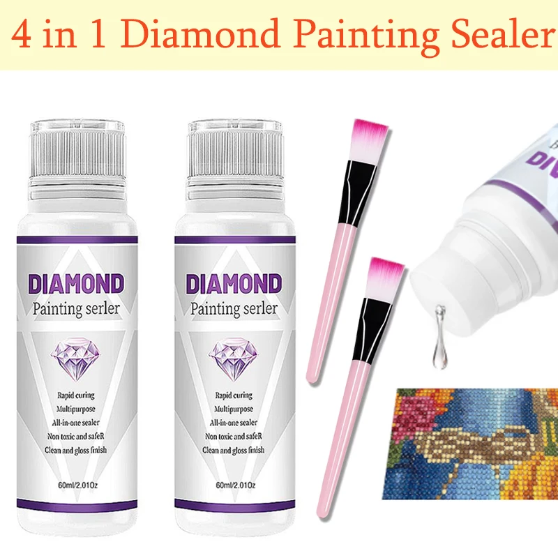 

120ML/60ML Diamond Painting Sealer 5D Diamond Painting Art Glue Permanent Hold & Shine Effect Sealer Diamond Mosaic Puzzles Glue