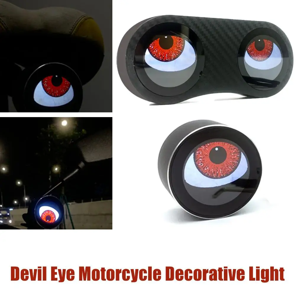Фото Новинка 2025, декоративный светильник для мотоцикла Devil Eye, новые комплекты, модернизация фар, противоударный декор, аксессуары, водонепроницаемая сборка C4M8 №4