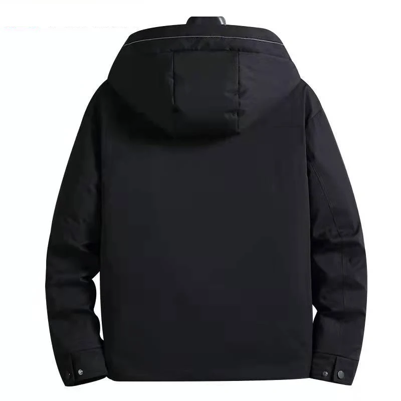 Hooded Down Jacket Men's Thickened Warm BreathableCasual Short Style Youth Coats Men Letter Print Fashion XXXL Clothing for Male