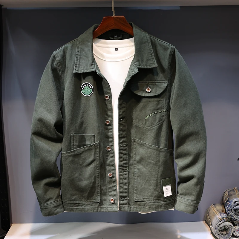 Мужское джинсовое пальто в стиле 1920-х годов, свободные лацканы ...