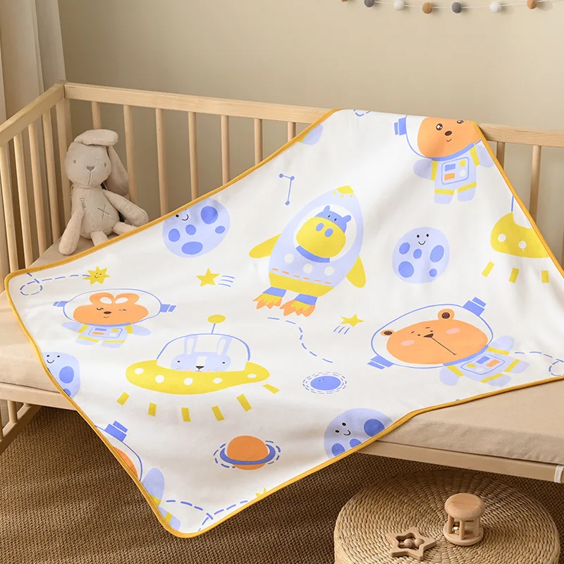 Cartoon Cotton Baby Waterproof Flat Sheet Diaper Mattress Protector 100*150cm