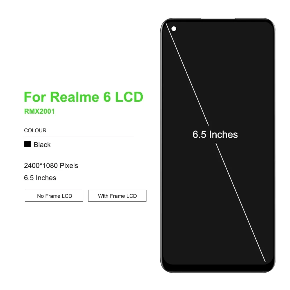 6 5 &quotдля Oppo Realme ЖК-дисплей сенсорная панель дигитайзер в сборе Замена для RMX2001