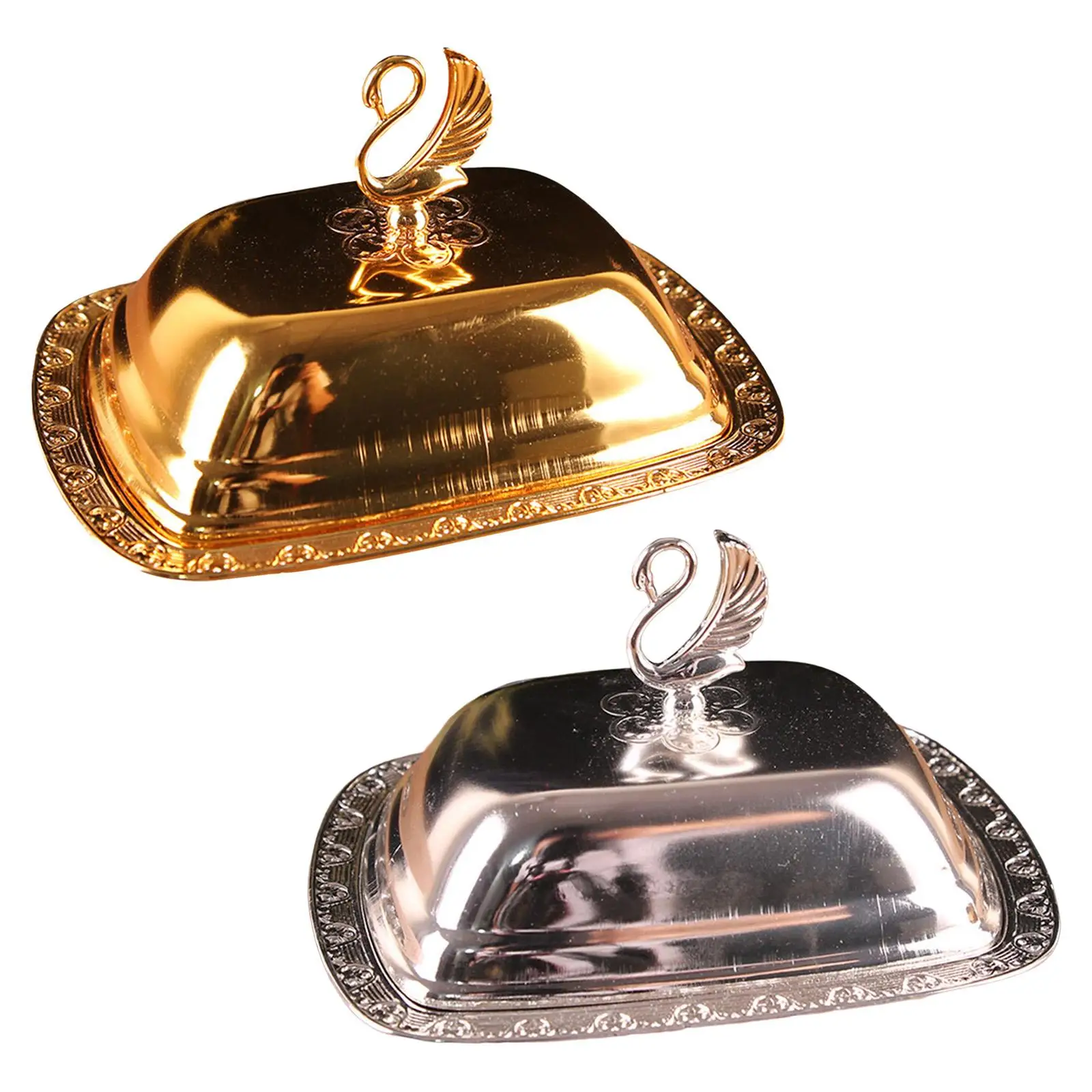

European Butter Dish Box, Snack Plate, Storage Keeper Lith Lid Cheese Server, Container for Home Kitchen