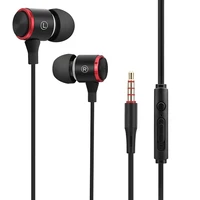 bass 3 5mm wired earbuds in ear noise cancelling earphones with microphone mic and volume control compatible with mobile phone