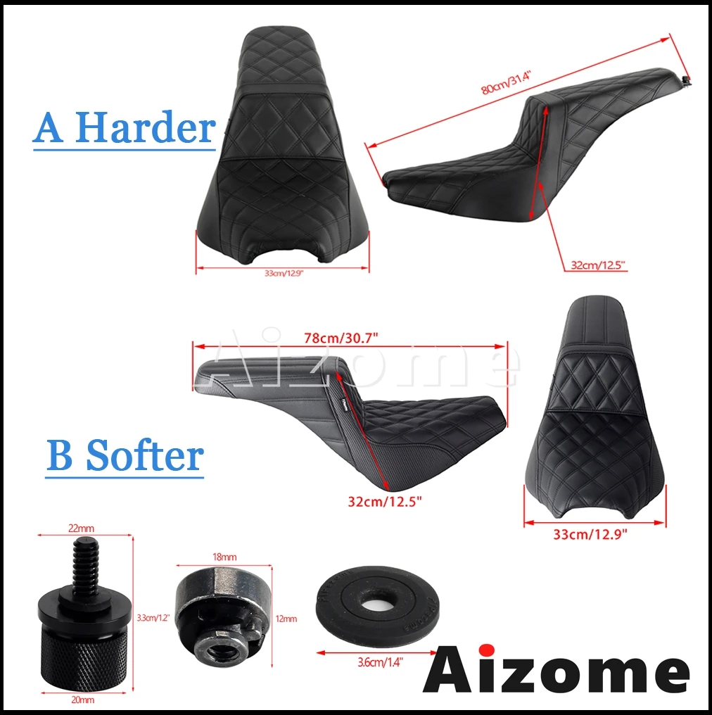 Мотоциклетная подушка для двух сидений Harley Softail Standard FXST FLDE Heritage Classic 114 FLHC FLHCS 2018-up PP