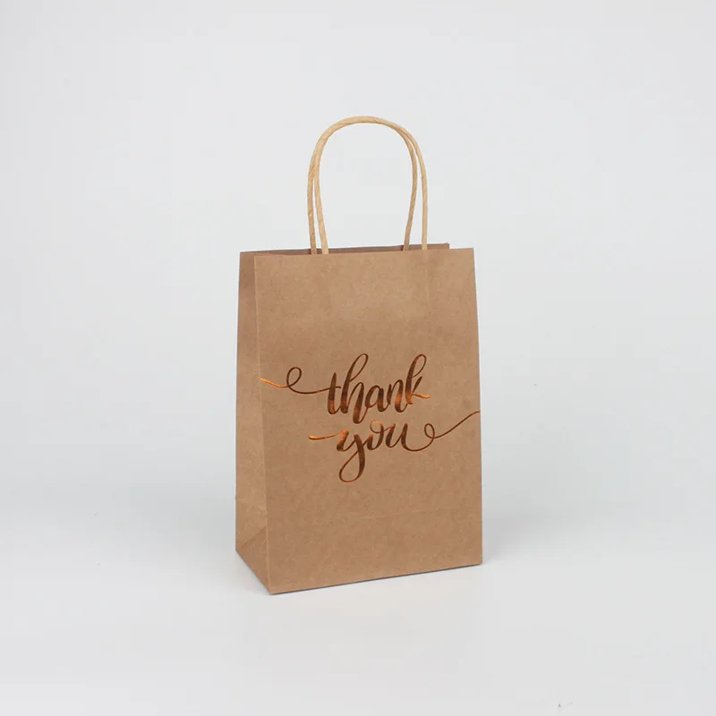 

21cm Portable Paper Bags Thank You Gift Packaging Bag Thanksgiving Wedding Birthday Guests Christmas Present Bag Party Supplies