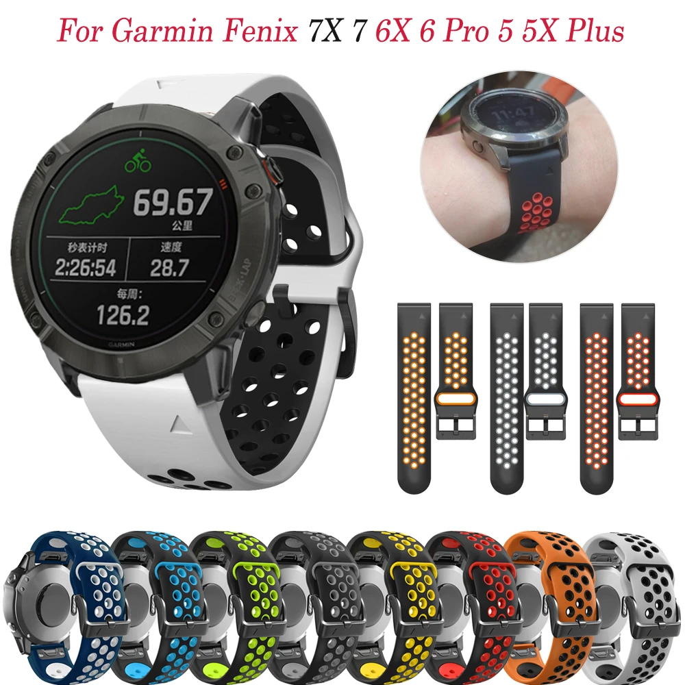 

Ремешок силиконовый для наручных часов, браслет для Garmin Fenix 6X 6 Pro 5 5X Plus EPIX 935 Easyfit Fenix 7X 7, 26 22 мм