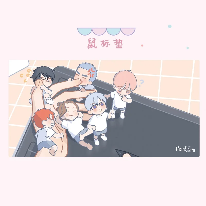Фото Игровой коврик для мыши Here U Are Manga Art Li Huan, Yu Yang, настольный коврик с персонажами, водонепроницаемый коврик для письма с поверхностью №2