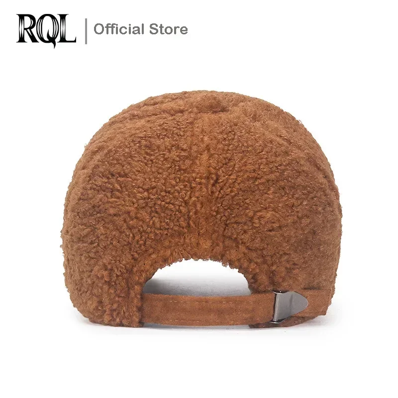 Женская зимняя плюшевая бейсболка из овечьей шерсти осенняя однотонная в