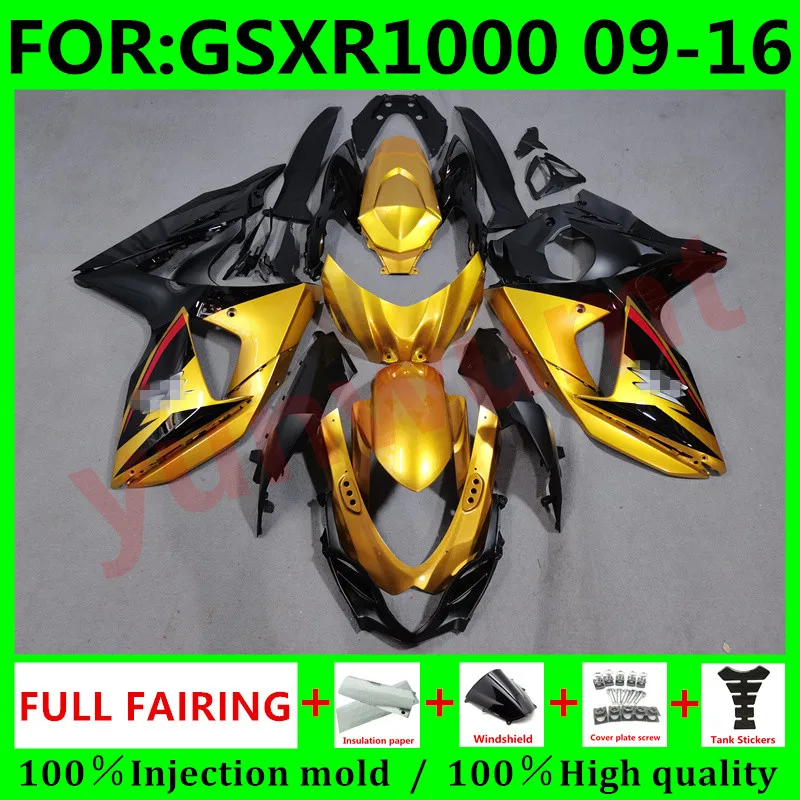 

New Motorcycles Fairings kit Fit For Suzuki GSXR1000 K9 2009 2016 GSXR-1000 09 10 11 12 13 14 15 16 bodywork fairing gold black