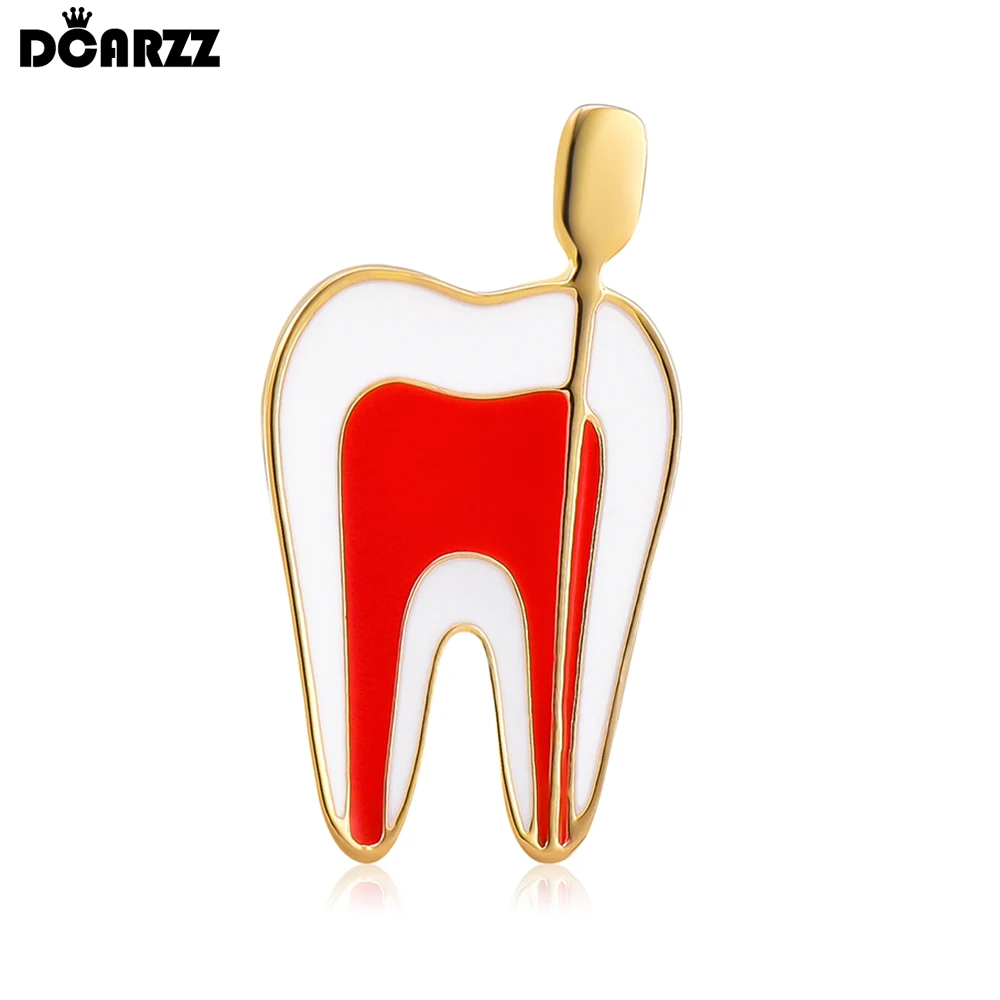 

DCARZZ Tooth Enamel Pin Medical Dental Jewelry Lapel Backpack Badge Teeth Brooch Gift for Dentist Doctor Nurse