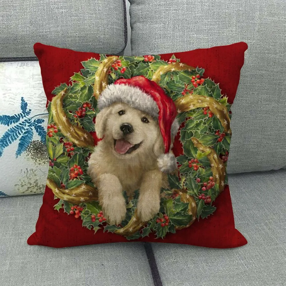

Pillowcase Christmas Pillow Cover 18\\\\\\\" X 18\\\\\\\" Cotton Linen Cushion Cover For Office 18\\\" X 18\\\" Invisible Zip
