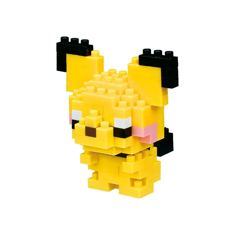 Фото Оригинальные микро-блоки Nanoblock Pokemon Pichu, 3D-пазл, мини-блоки, модель для демонстрации, милый коллекционный подарок №2