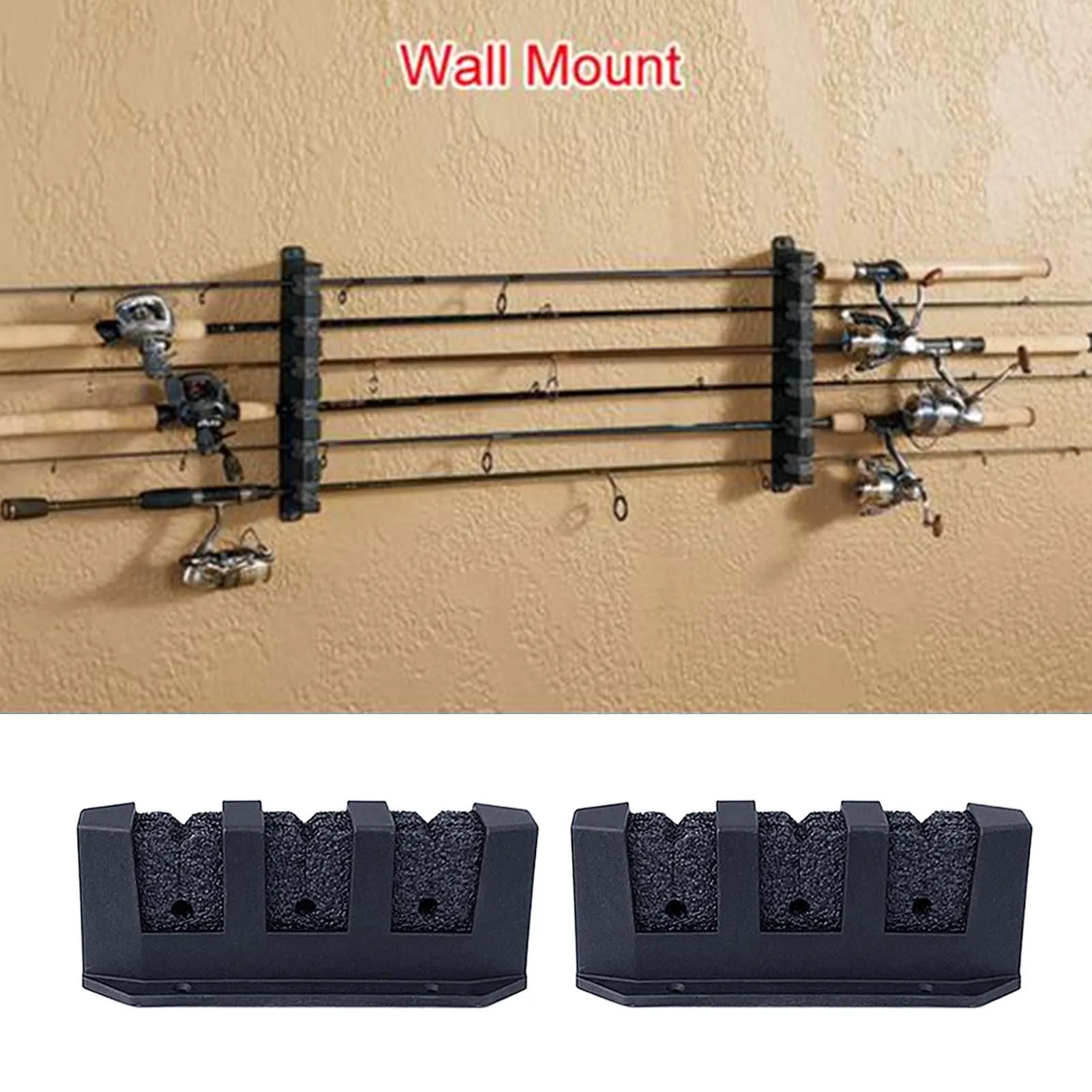 

Fishing Rod Holder Wall Mount Horizontal 3/4 Hole Fishing Rod Rack For Fishing Pole Holder Rod Stand Wall Mount