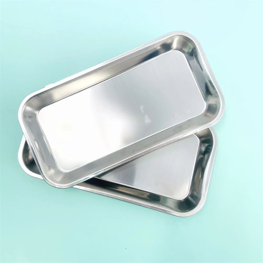 

1PCS Stainless Steel Surgical Medical Rectangle Tray Disinfection Plate eyebrow lip Tattoo Supplies Sterilization High Quality