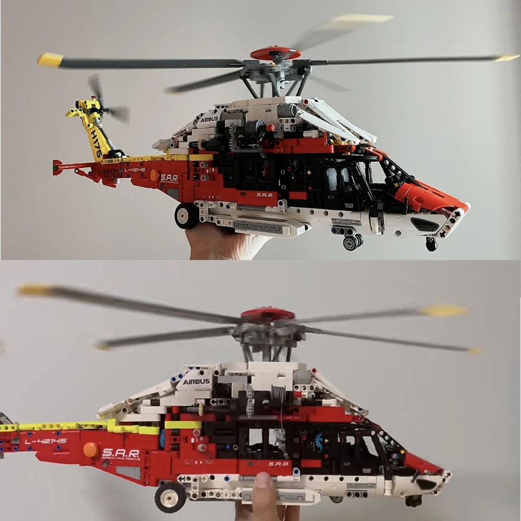 

Neu auf Lager technische Airbus H175 Rettungs hubschrauber Bausteine Flugzeug Modell Ziegel Lernspiel zeug für Kinder Geschenke