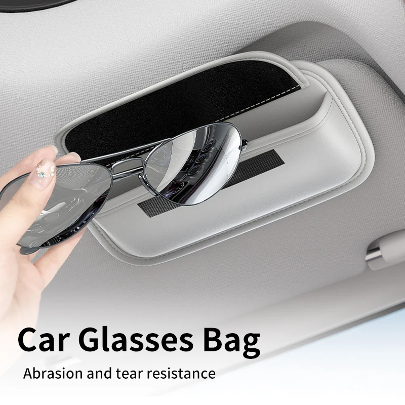 Кожаный автомобильный держатель для солнцезащитных очков многофункциональные