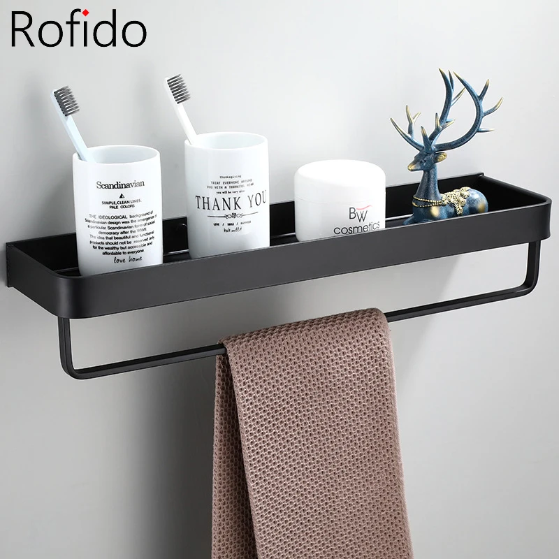 

Bathroom Corner Wall Shelf Aluminum Plant Shelves Shower Shampoo Organizer Rack Toothbrush Cup Holder with Towel Rod Key Hooks