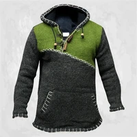 2022 winter mens sweater splicing hooded sweater long sleeve mens sweater top casual fashion trendy oversized sweater s 4xl