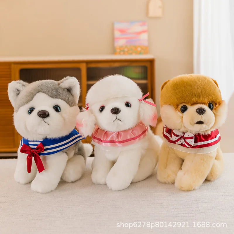 

Милые куклы для домашних животных, плюшевые игрушки, оптовая продажа, куклы хаски, куклы Bomei, куклы с перекрестной границей, Имитация животны...