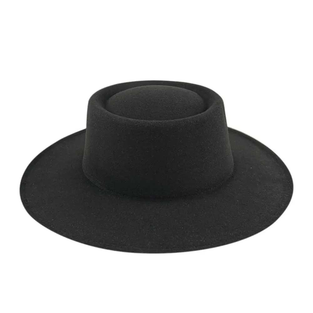 

Шляпа в британском стиле для церкви, фетровая шляпа с широкими полями, однотонная, в стиле джаз, для свадьбы