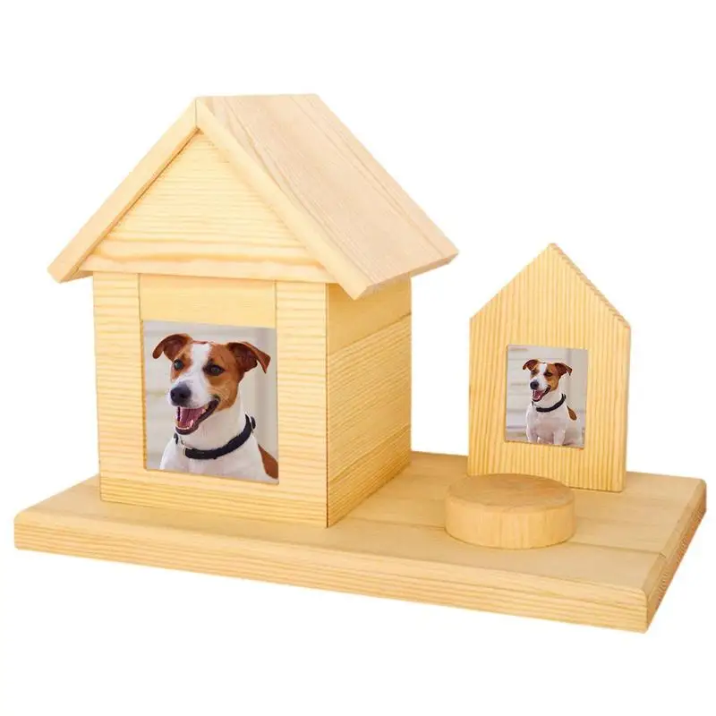 

Dog Urns For Ashes Wood Ashes Keepsake For Pets With Photo Frame House Shape Memorial Urns Pet Loss Gifts For Your Loved Dogs