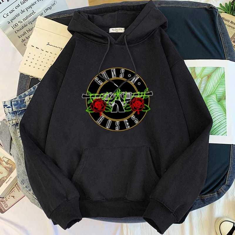 

Guns N Roses Letter Print Hoodies Music Band Heavy Mental Kpop Sweatshirts for Winter/Spring Mens Long Sleeve Hooded Pullovers