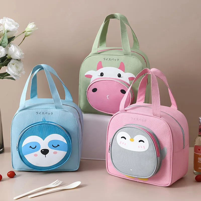 

Cartoon Bento Bag Oxford Cloth Thicken Tin Foil Lunch Bag Portable Large Capacity Thermal Insulation Bag For Food Meal Camping