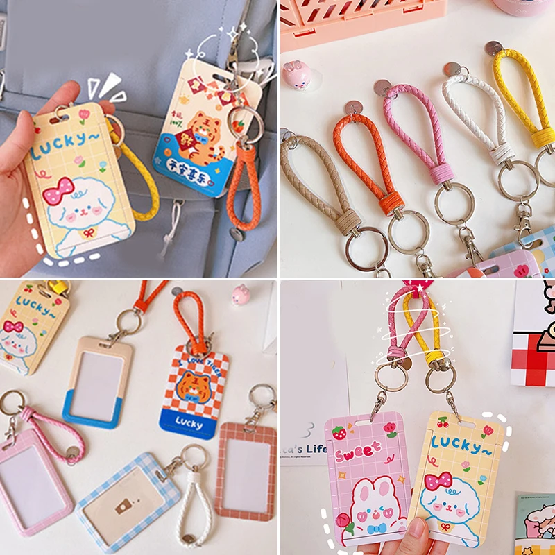 

Keychain Card Cartoon Postcard Protector Card Case Women Men Business Credit Card Holders Bank ID Child Bus Card Holders Badge